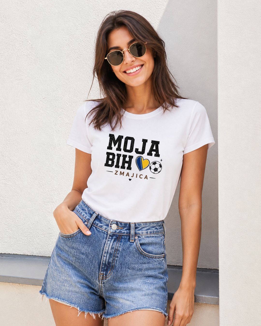 MOJA BIH ❤️ ZMAJICA – Ženska navijačka majica 🇧🇦